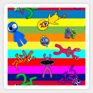 super colorful rainbow friends Sticker
